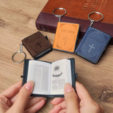 Miniature Leather Bible Keychain