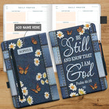 Be Still And Know That I Am God Butterfly Denim Style Psalm 46 10 HHRZ21124030CU Leather Prayer Journal