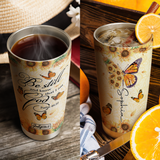 Be Still And Know That I Am God Butterfly Sunflower Psalm 46 10 NNRZ11115928DL Stainless Steel Tumbler