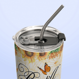 Be Still And Know That I Am God Butterfly Sunflower Psalm 46 10 NNRZ11115928DL Stainless Steel Tumbler