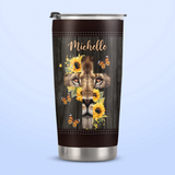 Be Still And Know That I Am God Psalm 46 10 Lion Butterfly Sunflower TTRZ07110015TV Stainless Steel Tumbler