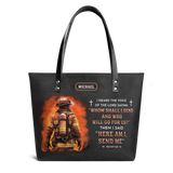 Firefighter I Heard The Voice Of The Lord Isaiah 6 8 NNRZ28106647DF Leather Tote Bag