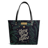 Glory To God In The Highest Luke 2 14 HHRZ08102061WW Leather Tote Bag