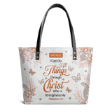 I Can Do All Things Through Christ Who Strengthens Me Philippians 4 13 Jewelry Style HHRZ21103294TL Leather Tote Bag