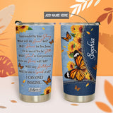 I Can Only Imagine Butterfly Sunflower Denim Style NNRZ14116108MH Stainless Steel Tumbler