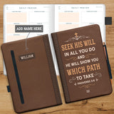 Seek His Will In All You Do Proverbs 3 6 NNRZ11043833IJ Leather Prayer Journal