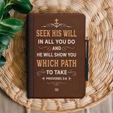 Seek His Will In All You Do Proverbs 3 6 NNRZ11043833IJ Leather Prayer Journal