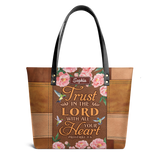 Trust In The Lord Proverbs 3 5 Hummingbird Leather Style ANRZ23109779NC Leather Tote Bag