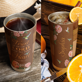 Trust In The Lord Proverbs 3 5 Hummingbird Leather Style HHRZ11114547CL Stainless Steel Tumbler
