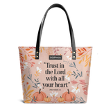 Trust In The Lord With All Your Heart Proverbs 3 5 HTRZ18102790VA Leather Tote Bag