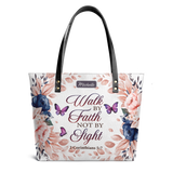 Walk By Faith Not By Sight 2 Corinthians 5 7 HTRZ18102219PP Leather Tote Bag