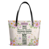 Way Maker Miracle Worker Daisy Butterfly ANRZ18106501GQ Leather Tote Bag