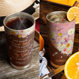 Way Maker Miracle Worker Dragonfly Flower Leather Style NNRZ12115276KZ Stainless Steel Tumbler
