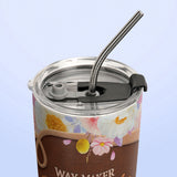 Way Maker Miracle Worker Dragonfly Flower Leather Style NNRZ12115276KZ Stainless Steel Tumbler