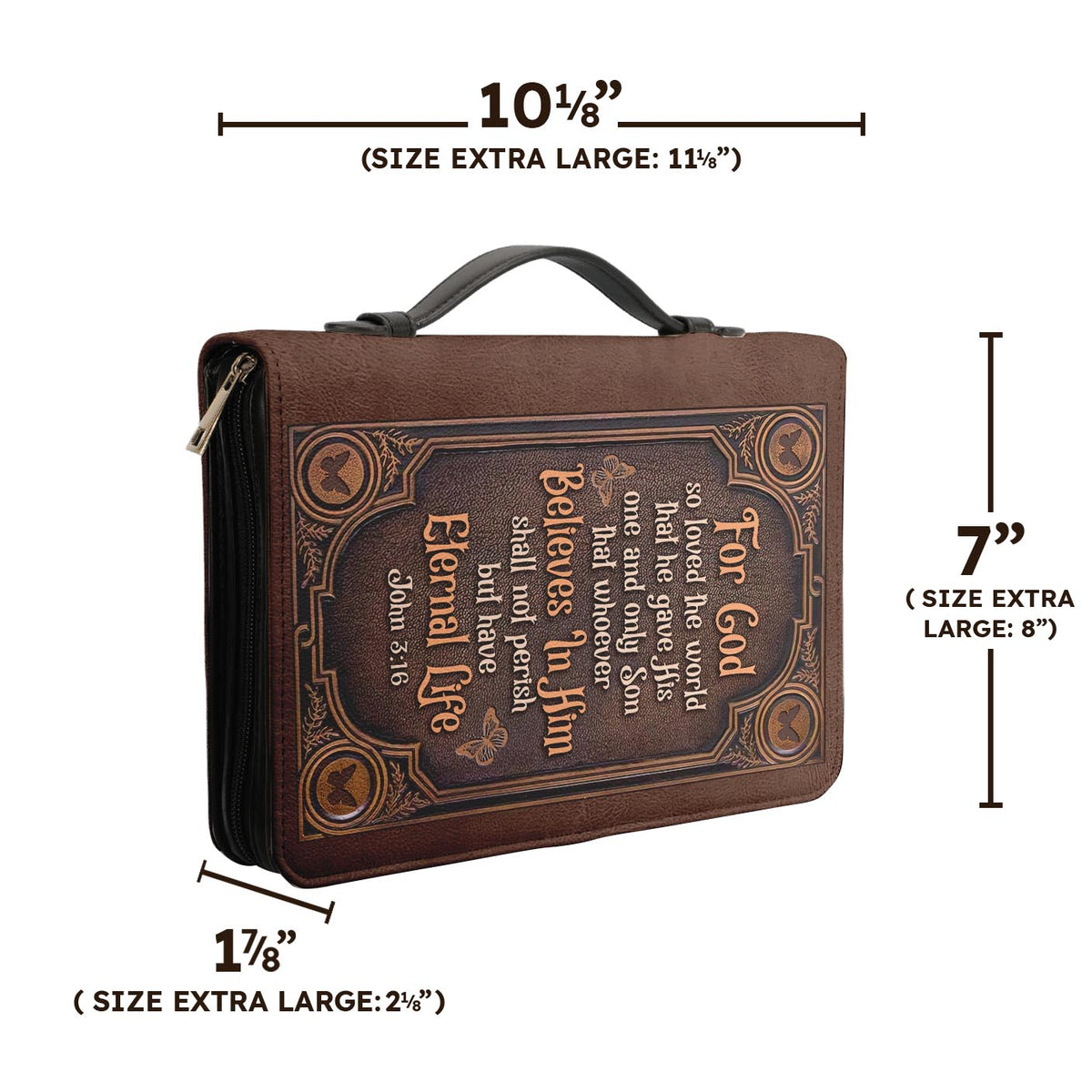 John 3:16 Cross Taupe Full Grain Leather Wallet