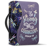 Be Strong And Courageous Joshua 1 9 Dragonfly Pattern DNRZ1811001Y Bible Cover