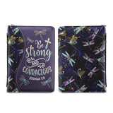 Be Strong And Courageous Joshua 1 9 Dragonfly Pattern DNRZ1811001Y Bible Cover