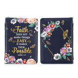 Faith Does Not Make Things Easy Luke 1 37 Butterfly Flower NNRZ2111004Y Bible Cover