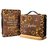 Faith Does Not Make Things Easy Luke 1 37 Leopard Leather Style NNRZ2111001Y Bible Cover