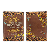 Faith Does Not Make Things Easy Luke 1 37 Leopard Leather Style NNRZ2111001Y Bible Cover