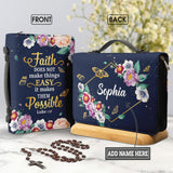Faith Does Not Make Things Easy Luke 1 37 Butterfly Flower NNRZ2111004Y Bible Cover
