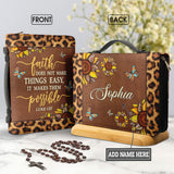 Faith Does Not Make Things Easy Luke 1 37 Leopard Leather Style NNRZ2111001Y Bible Cover