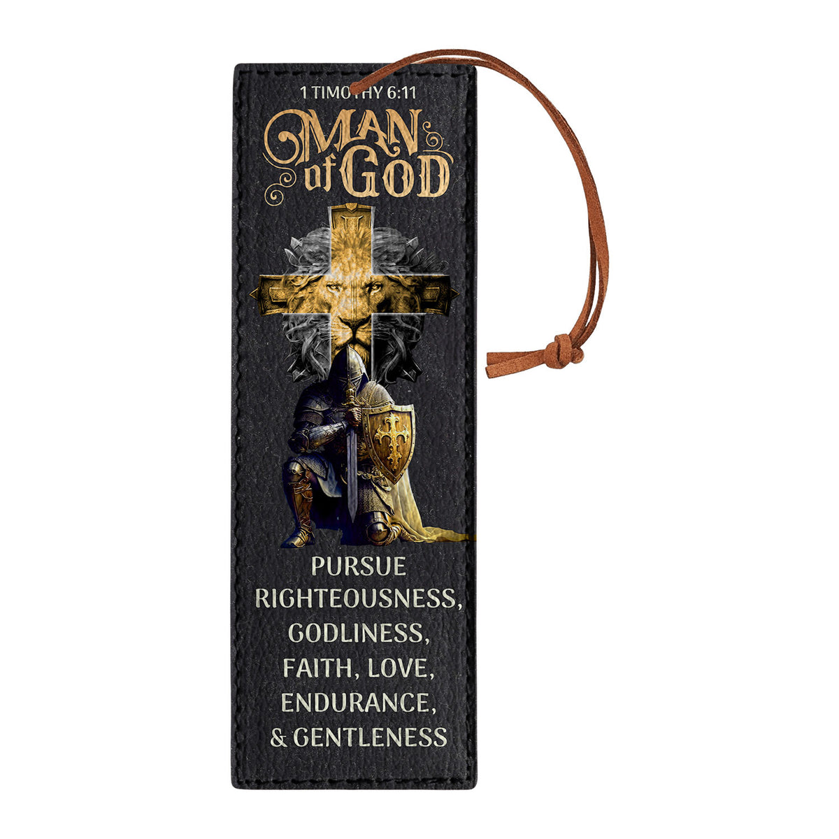 Man Of God 1 Timothy 6 11 Lion Warrior DNRZ1101001A Leather Bookmark ...