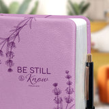 Be Still And Know Psalm 46 10 Lavender HHRZ20120470ZL Leather Prayer Journal