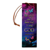 Be Still And Know That I Am God Colorful Butterfly Psalm 46 10 HHRZ14087640PT Leather Bookmark