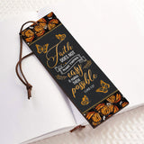 Faith Does Not Make Things Easy Luke 1 37 Butterfly Leather Style HHRZ20097745BX Leather Bookmark