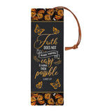 Faith Does Not Make Things Easy Luke 1 37 Butterfly Leather Style HHRZ20097745BX Leather Bookmark