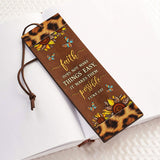 Faith Does Not Make Things Easy Luke 1 37 Leopard Leather Style HHRZ20093536RN Leather Bookmark