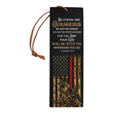 Firefighter Be Strong And Courageous Joshua 1 9 HHRZ06093658JG Leather Bookmark