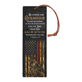 Firefighter Be Strong And Courageous Joshua 1 9 HHRZ06093658JG Leather Bookmark