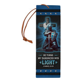 He Turns My Darkness Into Light 2 Samuel 22 29 Warrior HHRZ22093176CC Leather Bookmark