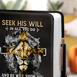 He Will Show You Which Path To Take Proverbs 3 6 Lion HHRZ20129134FU Leather Prayer Journal