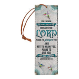 Plans To Give You Hope And A Future Jeremiah 29 11 13 Hummingbird Dandelion HHRZ14080571VL Leather Bookmark