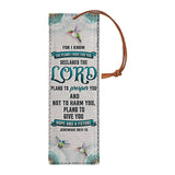 Plans To Give You Hope And A Future Jeremiah 29 11 13 Hummingbird Dandelion HHRZ14080571VL Leather Bookmark