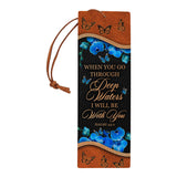 When You Go Through Deep Waters I Will Be With You Isaiah 43 2 Butterfly HHRZ14096550ZQ Leather Bookmark