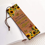 When You Go Through Deep Waters I Will Be With You Isaiah 43 2 Sunflower Butterfly HHRZ14091446RL Leather Bookmark