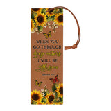 When You Go Through Deep Waters I Will Be With You Isaiah 43 2 Sunflower Butterfly HHRZ14091446RL Leather Bookmark