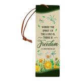 Where The Spirit Of The Lord Is There Is Freedom 2 Corinthians 3 17 Dandelion Dragonfly HHRZ26091162DT Leather Bookmark