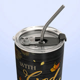 With God All Things Are Possible Matthew 19 26 Sunflower Hummingbird HHRZ19071409IP Stainless Steel Tumbler